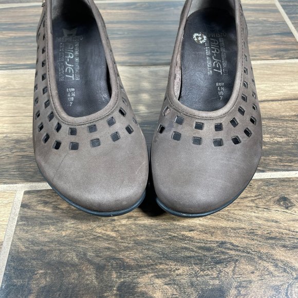 Mephisto Francia Women's Size 7 Shoes Brown Nubuck Air Jet Slip On Cut Out Flats - Picture 11 of 12